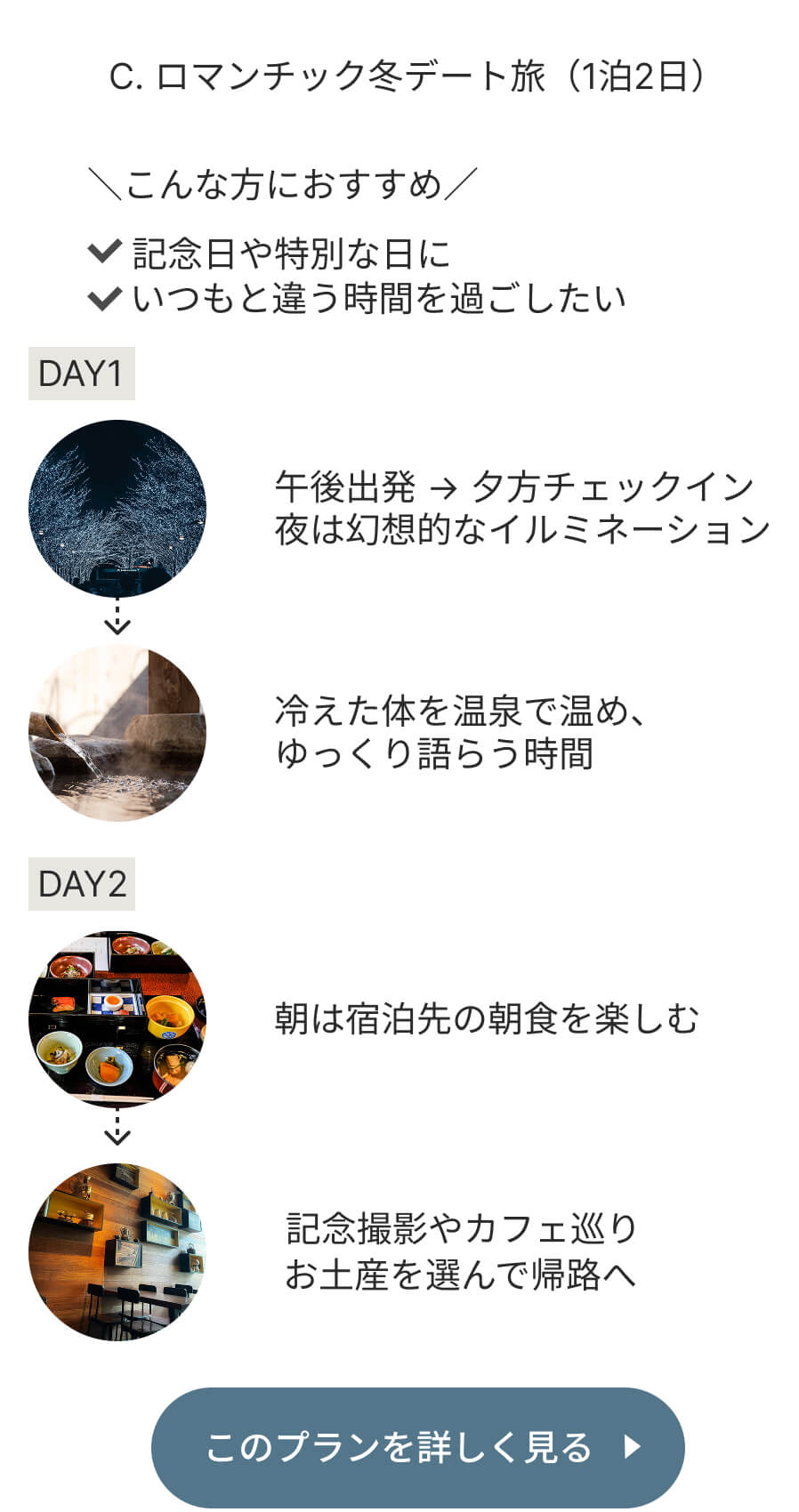 ロマンチックデート旅
